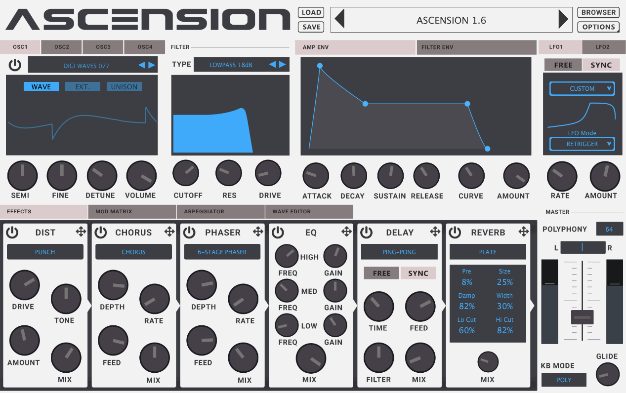 Ascension synthesizer interface