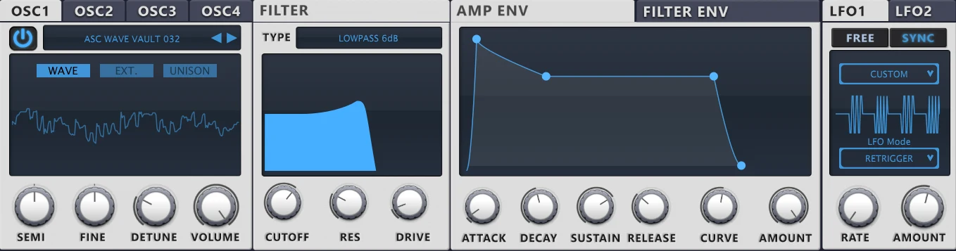 Ascension v1 Synthesis controls